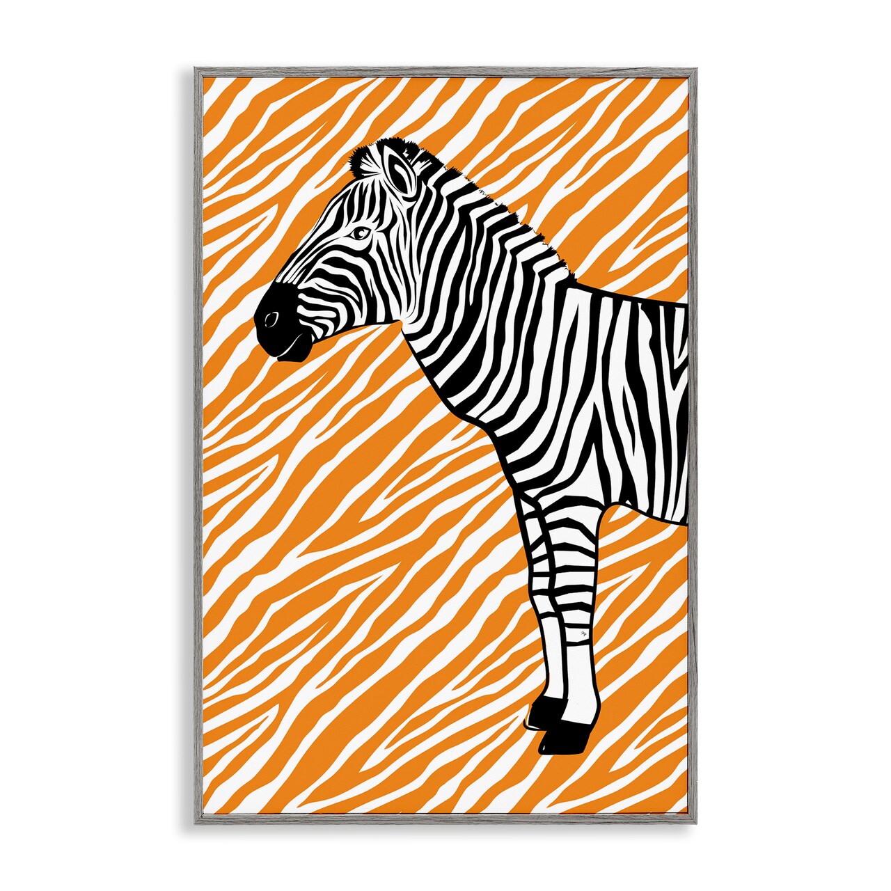 Stupell Industries Zebra Stripes Pattern Framed Giclee Wall Art Design by Martina Pavlova